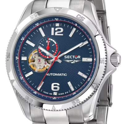 Reloj Hombre Sector Automático Esfera Azul Esqueleto Cristal Zafiro 100m Foto 1 de 4