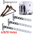 Stainless Steel Rack 6/8/10 holes Folding Rack Coat Clothes Hanger Wall Mounted