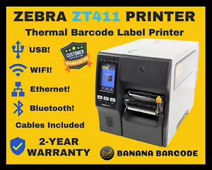 ✅Zebra ZT411 Thermal Label Network Printer, 4-Inch, 203dpi, 2-YEAR WARRANTY!🔥⭐ - Picture 1 of 5