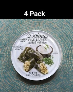 Dolmas Vine Leaves Stuffed with Rice Trader Joe’s 4 Cans Yabrak Dolmak Dolmades - Picture 1 of 7
