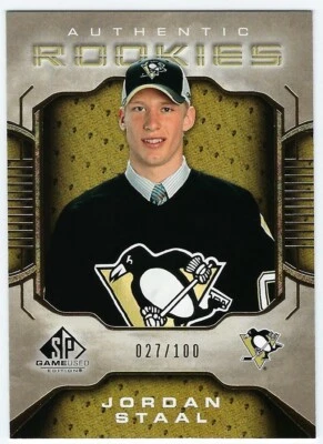 Jordan Staal - 2006-07 UD SP Game Used Authentic Rookies Card #147 GOLD #27/100 - Image 1 of 2