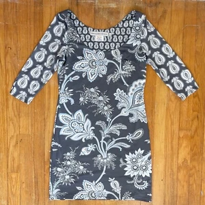 GRETCHEN SCOTT Dress Gray Blue Floral Paisley NWOT Size Shrimp XS (0-2) - Picture 1 of 3
