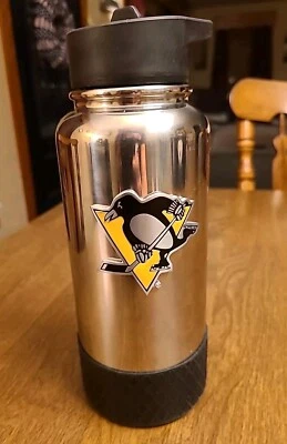 Garrafa de água Pittsburgh Penguins NHL aço inoxidável 32 oz copo novo em folha  - Imagem 1 de 4