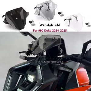 Motorcycle Sport Windshield WindScreen Wind Deflector Visor For 990 Duke 2024- - Foto 1 di 14