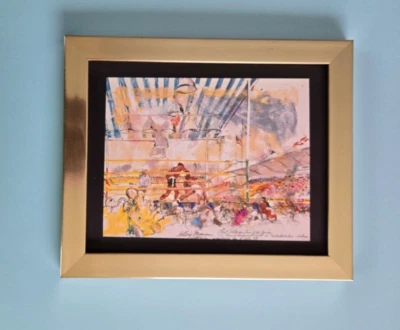 LEROY NEIMAN HEAVYWEIGHT 拳击 1980 年代盘子签名印刷框 W — 第 1/3 张图片