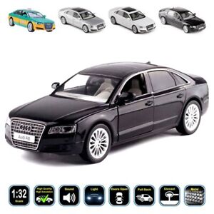 1:32 Audi A8 Sedan (3rd Gen) Diecast Model Cars Light & Sound Toy Gifts For Kids