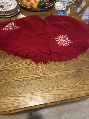Mantón poncho infantil con flecos. Rojo y Blanco ¡BONITO! Foto 1 de 4