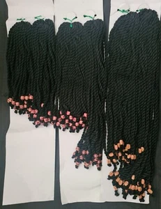 Lush Premium Brazilian Wool Feel Soft Crotchet Twist  Hair Extensions with Beads - Picture 1 of 5