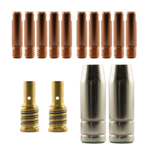 Mig MB15 Conical RH 14 Piece KIT- 1.0mm - Binzel Style - Shroud - Contact Tip SB - Picture 1 of 5