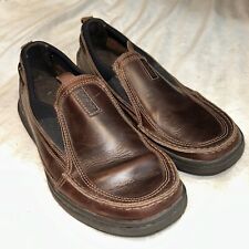 Mens Timberland Loafers Shoes 74561 Genuine Brown Leather Slip On 9M