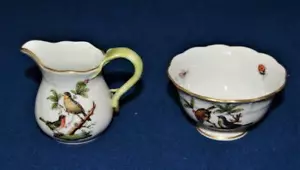 HEREND 1932 Old Mark ROTHSCHILD VOGEL Set 1645 Mini Milchkännchen 682 & Mini Zuckerdose - Bild 1 von 3