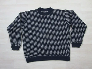 Vintage LL Bean Wool Sweater Ladies (XL) Blue Birds Eye Norway Made Fisherman - Picture 1 of 12