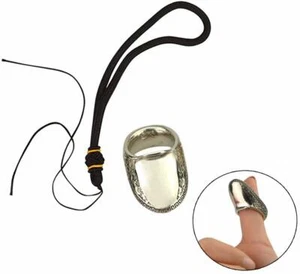 Bogenschießen Daumen Ring Traditionelle Silber Fingertab Fingerschutz Daumenring - Bild 1 von 11