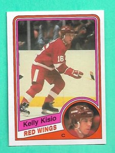 (1) KELLY KISIO 1984-85 O-PEE-CHEE # 56 RED WINGS  ROOKIE NM CARD (W7936)  