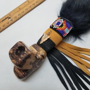 19" Soapstone Stone Peace Pipe Apache Made Stone Pipe, Chanupa - Picture 1 of 8