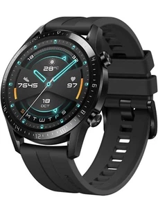 Huawei Watch GT 2 46mm - Black Strap GPS Bluetooth Smart Watches Fitness Health - Afbeelding 1 van 8