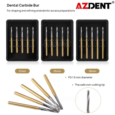 Dental Endodontic ENDO-Z Tungsten Carbide Burs FG Round Bur High Speed AZDENT - Image 1 of 4