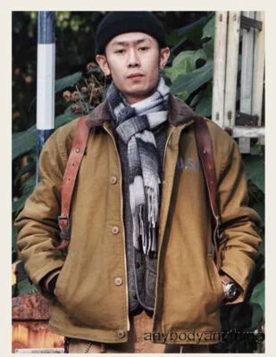 Men's Vintage US Navy N-1 Deck Jacket Winter Flight Fleece Jackets Military Coat - Image 1 of 4