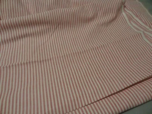 3 Yards Pink & White Striped Fabric / Material **NEW** - Picture 1 of 2