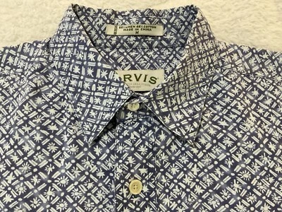 Orvis Shirt Men's Blue Abstract Print Short Sleeve Cotton Camp Colorful Medium - Image 1 of 4