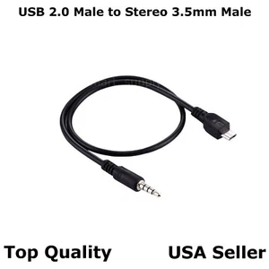 Micro USB 2.0 Male to Stereo 3.5mm Car AUX Audio Cable Insignia Android 3.5FT 1M - Picture 1 of 2