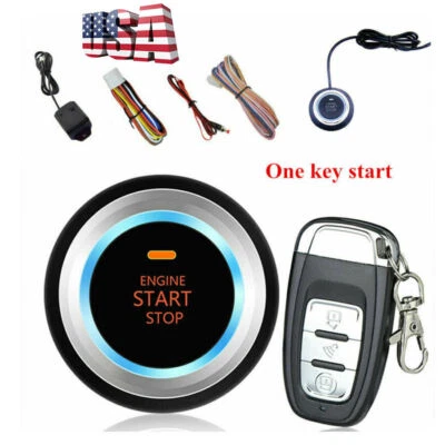 Car Auto Alarm System Security Vibration Alarm Ignition Engine Start Push Button - Image 1 of 4