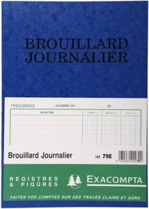 EXACOMPTA Réf. 79E BROUILLARD JOURNALIER 27X19,5 cm 40pages Recettes Dépenses - Photo 1/2