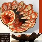 Treasure Craft Clam Sea Shell Bright Colorful Drip Glaze Large Chip And Dip Dish