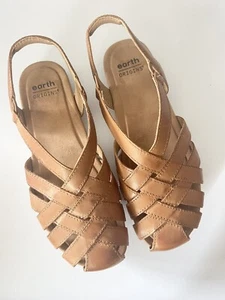 Earth Origins Women Berri Brown Leather Sandal Women's Shoes Size 9.5 - Picture 1 of 4