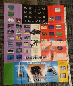 Sega CD e Game Gear Poster Promozionale Autentico 22x17 Vintage - Foto 1 di 5
