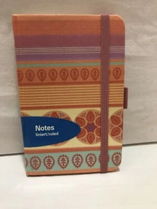 Fabric Hardcover ruled Pocket Notebook, Orange, purple green art - Bild 1 von 3