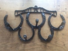 APPENDIABITO gancio muro Rack nero ferro di cavallo fabbro cappelli vestiti fatti a mano Hall