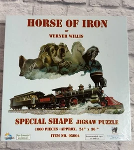 SunsOut Puzzle Pferd aus Eisen (Zug) 1000 Teile Sonderform - Bild 1 von 2