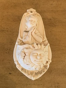 Vtg? Ornate Millennium Holy Water Font ITALY Wall Mount boy, Sun, Moon - Picture 1 of 6