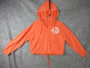 Denver Broncos Hoodie Womens Medium Orange NFL Football Crop Pullover Drawstring - Picture 1 of 13