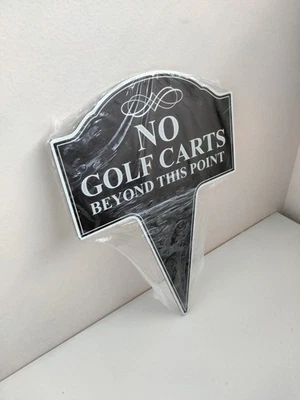 Letrero de césped con estaca "No Golf Carts Beyond This Point", 10" x 14", con revestimiento de aluminio Foto 1 de 4