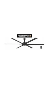 Commercial Electric High Velocity 8 ft. Indoor/Outdoor Matte Black Ceiling Fan N - Picture 1 of 5