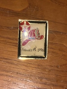 Vitnage Gold Tone Pin 1996 Atlanta Olympics Texaco Fire Hat Logo New Old Stock - Picture 1 of 5