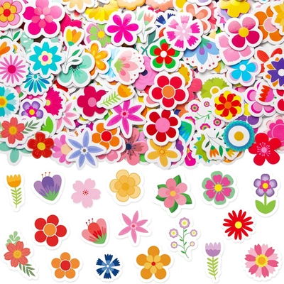 400 piezas pegatinas de espuma de flores surtidas primavera verano coloridas en forma de flor Foto 1 de 4