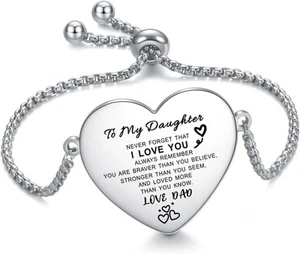 To My Daughter Armband Inspirierende Gravur Personalisiert von Papa  - Bild 1 von 6
