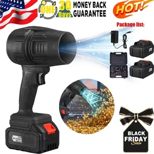 Electric Cordless Leaf Blower 36000 RPM Motor 2 Batteries Handheld Lightweight - Foto 1 di 14