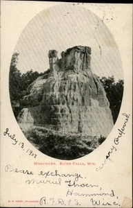 River Falls, WI Monument 1907 Pierce County Wisconsin Postkarte - Bild 1 von 2