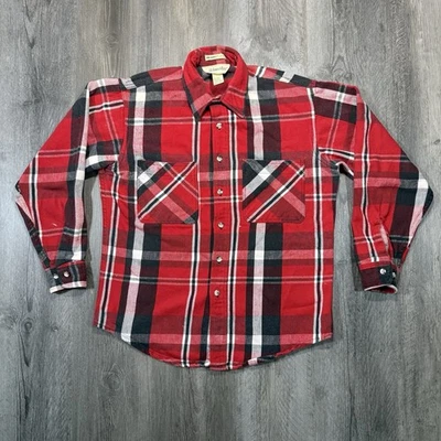Vtg St John’s Bay Big Mac Men’s Plaid Heavy Flannel Tagged Mens M Fits Small USA - Image 1 of 4