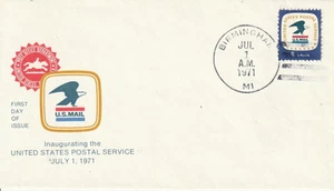 1396 8c Postal Service 7-1-71 FDC First Day Birmingham Michigan - Picture 1 of 1