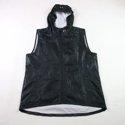 Under Armour Run True Womens Large L Black Hooded Fitted Full Zip Vest - Image 1 of 4