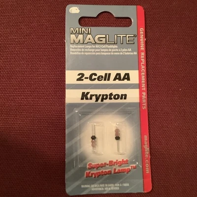 Mini Maglite Replacement Bulbs, 2-Cell AA Krypton, 2 Pack