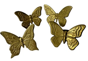 Vintage Messing Schmetterling Serviettenringe Halter 4er Set - Bild 1 von 8