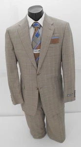 Hickey Freeman hellbraun karierter Herrenanzug 100 % Wolle $ 199,99 39R/33W - Bild 1 von 5