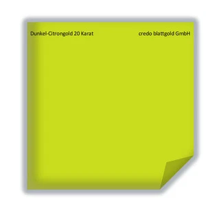 Dunkel-Citrongold 20 Karat Blattgold lose - 25 Blatt 8 x 8 cm Deutsche Qualität - Bild 1 von 1