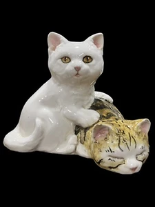 Vintage The Townsends liebevolle Katzen Kätzchen Tiger handbemalt Keramik BITTE LESEN - Bild 1 von 8